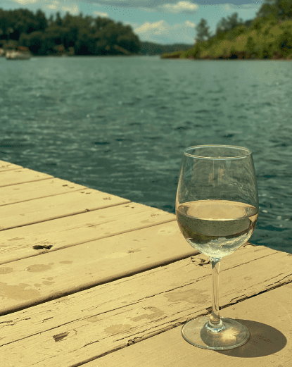 wine on a dock